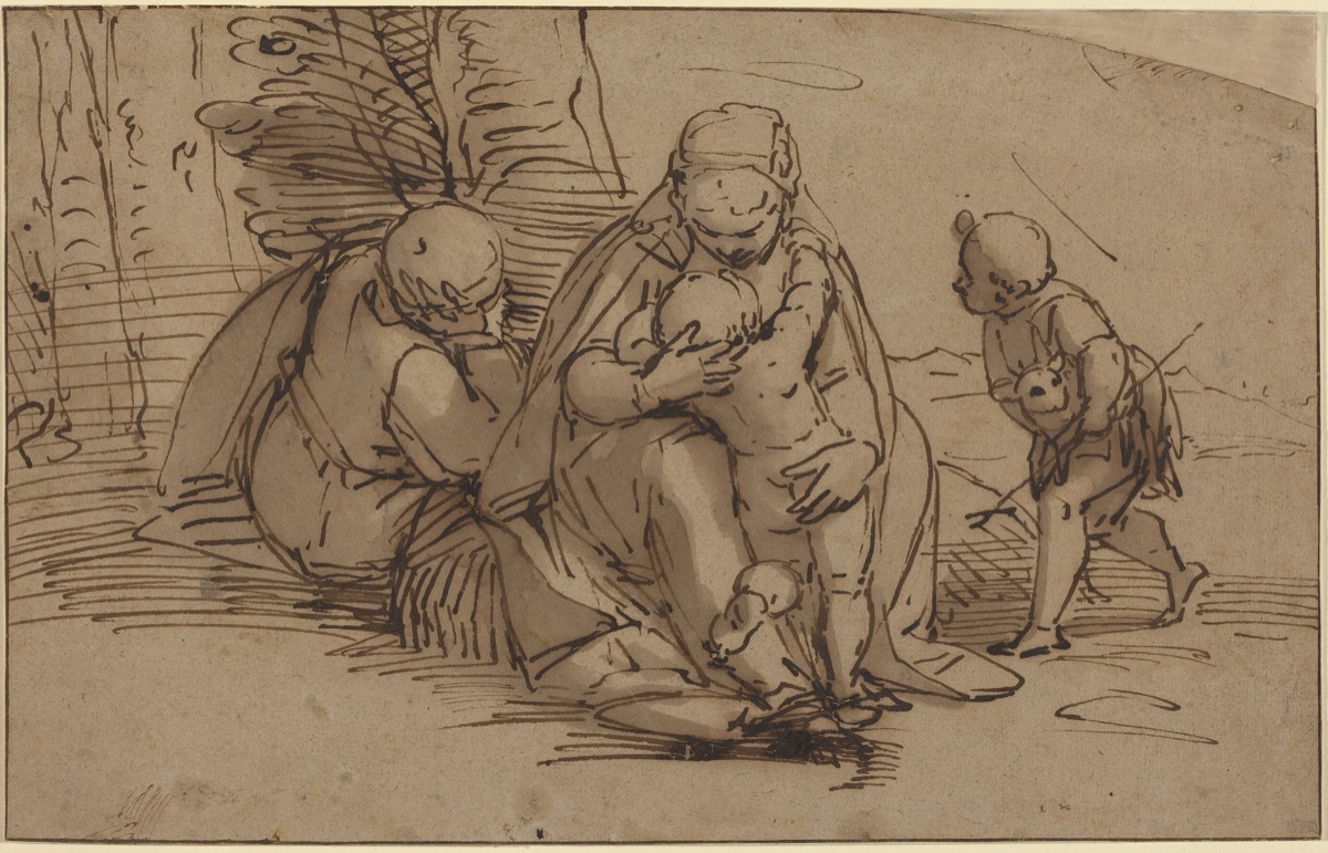 Holy Family with Infant Saint John — Luca Cambiaso