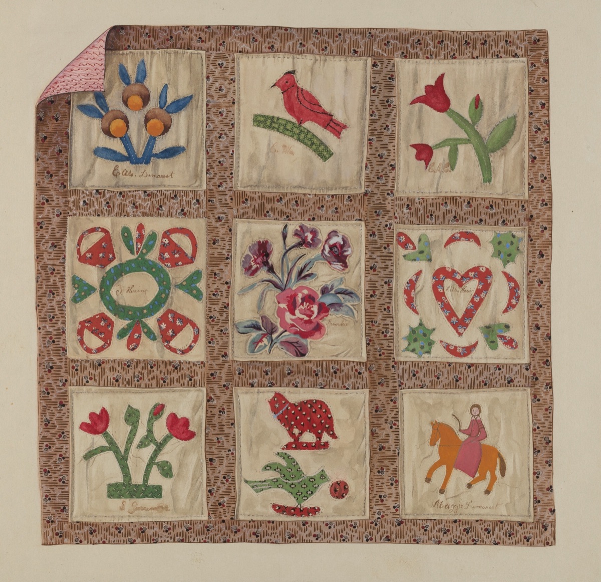 Doll Bed Applique Patchwork Quilt — Beverly Chichester