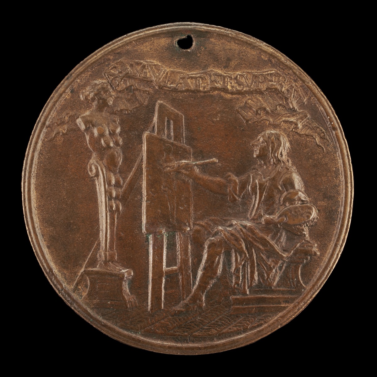 The Artist at his Easel Painting from an Antique Sculpture [reverse] — Attributed to Charles-Jean-François Chéron