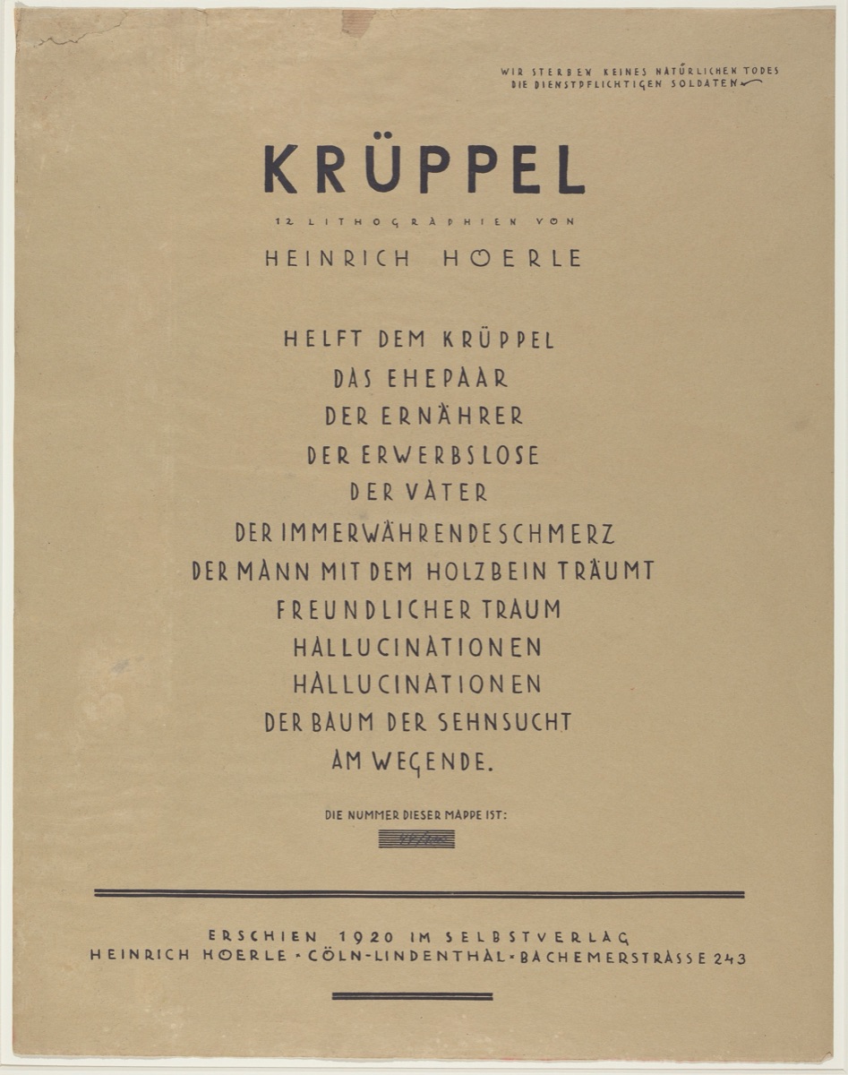 Krüppel (Cripples) — Heinrich Hoerle