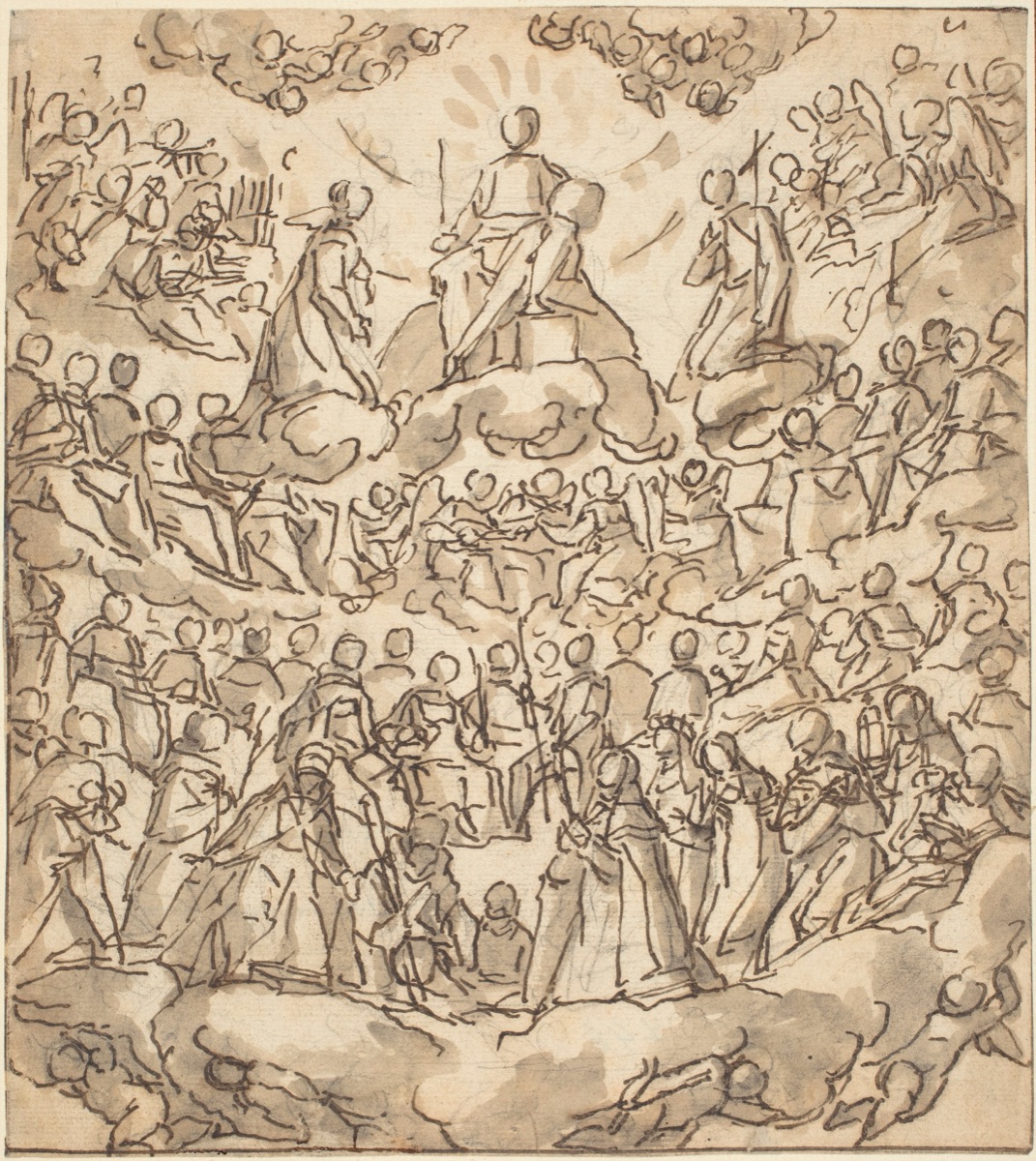 The Blessed in Paradise with the Virgin and St. John the Baptist before God — Lazzaro Tavarone