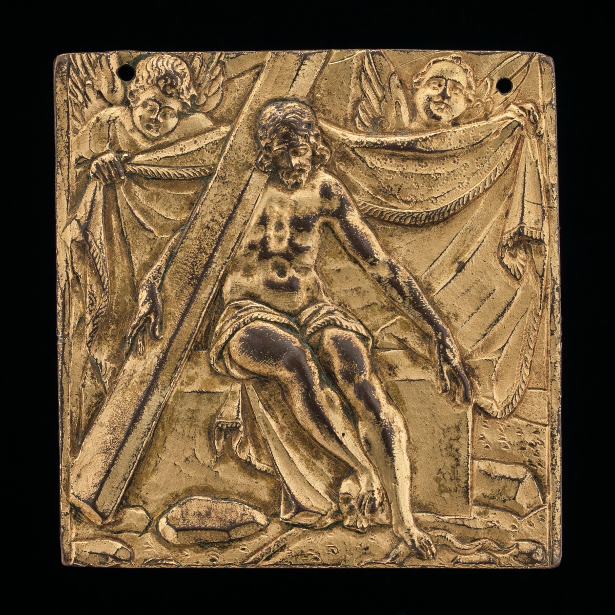 Christ on Tomb with Two Angels — German follower of Antonio Abondio