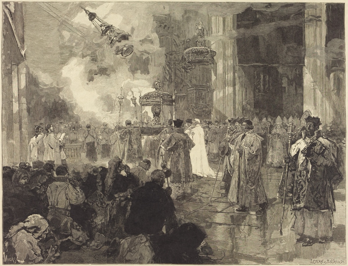 Les Fêtes de Sainte-Jacques de Compostelle: La Procession des Réliques — Auguste Lèpere and Jacques Beltrand after Daniel Vierge