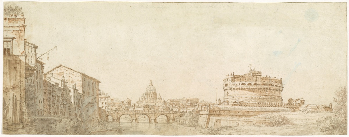 View of Rome with the Dome of Saint Peter's and the Castel Sant' Angelo — Giuseppe Zocchi