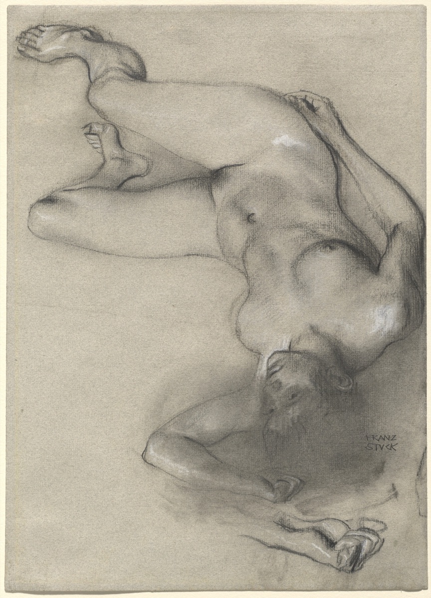 Nude Woman Lying on the Ground — Franz von Stuck