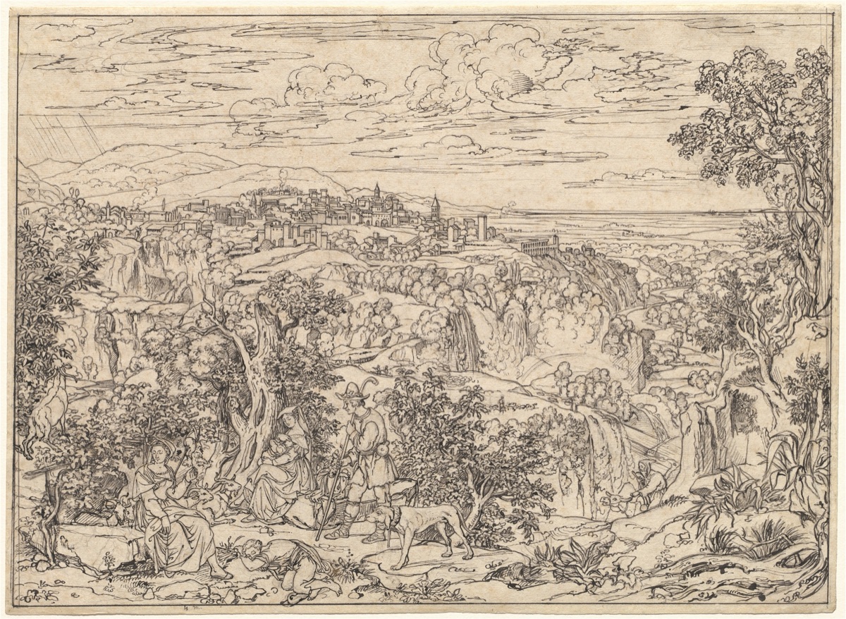 Tivoli and the Waterfalls with Shepherd Families — Joseph Anton Koch
