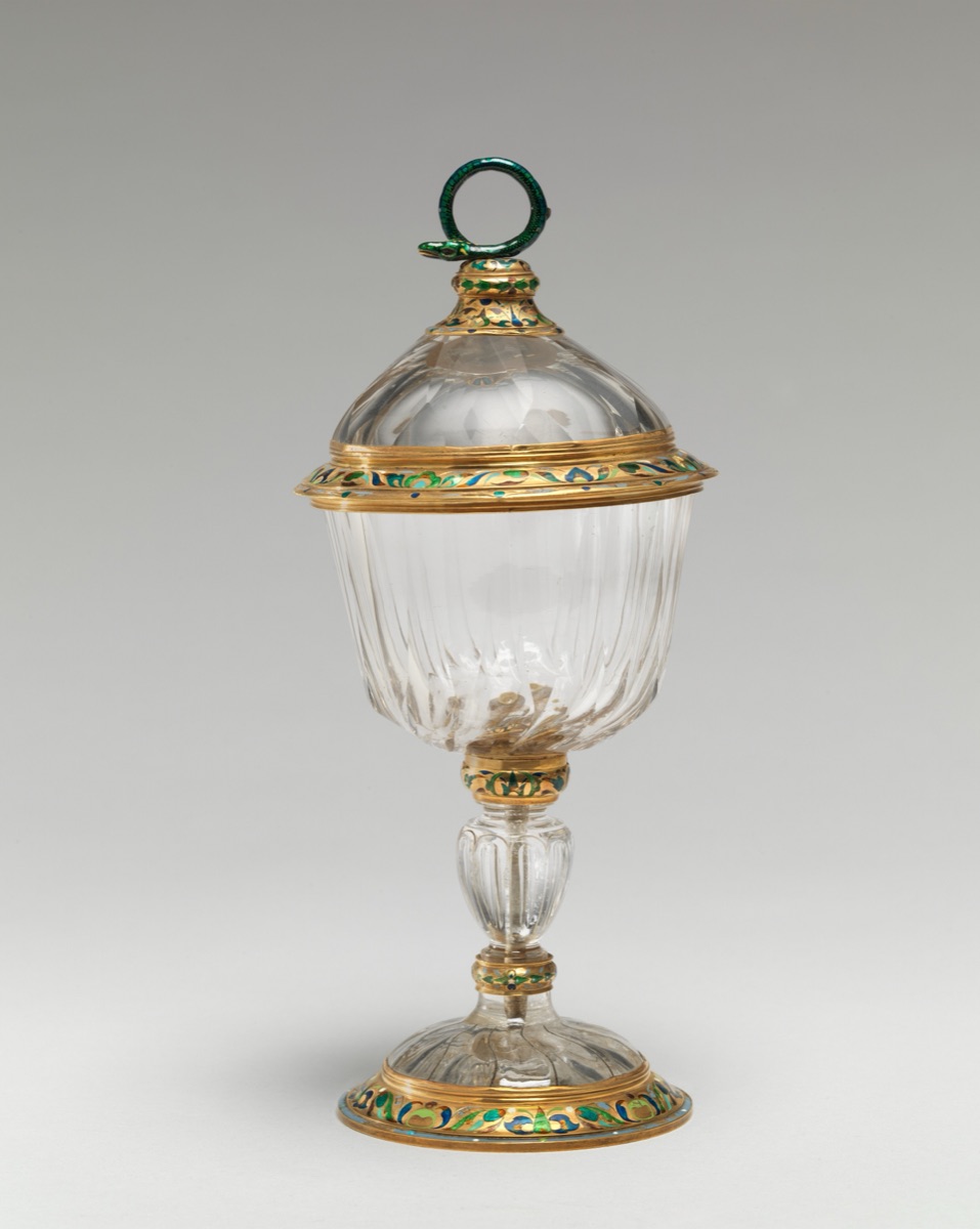 Covered Cup with Serpent Handle — Freiburg-im-Breisgau 17th Century (cup, cover, probably foot, finial with serpent; Probably Italian 16th Century (stem); Western European 19th Century (mounts)