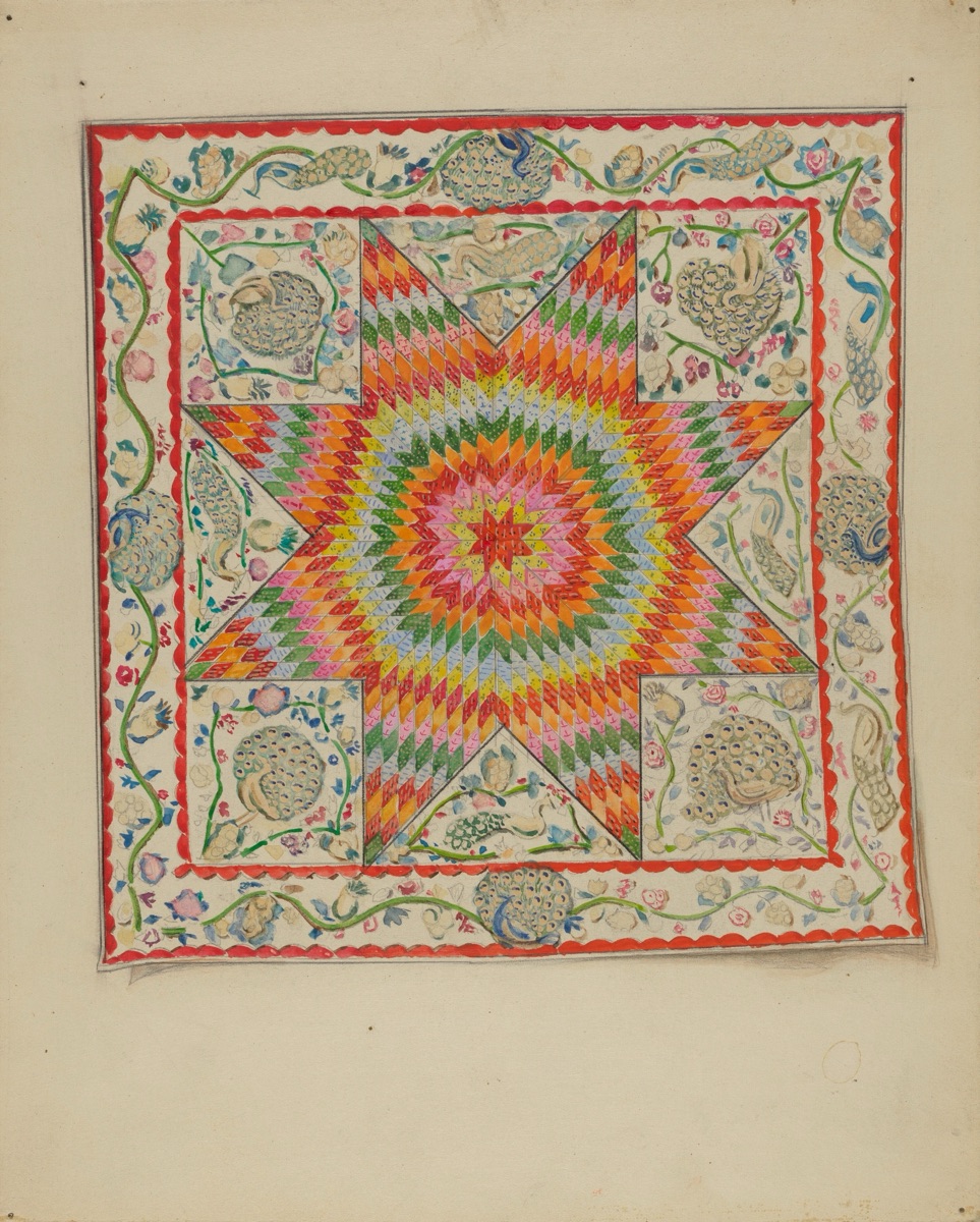 Applique and Patchwork Coverlet - Star of Bethelehem — George Loughridge