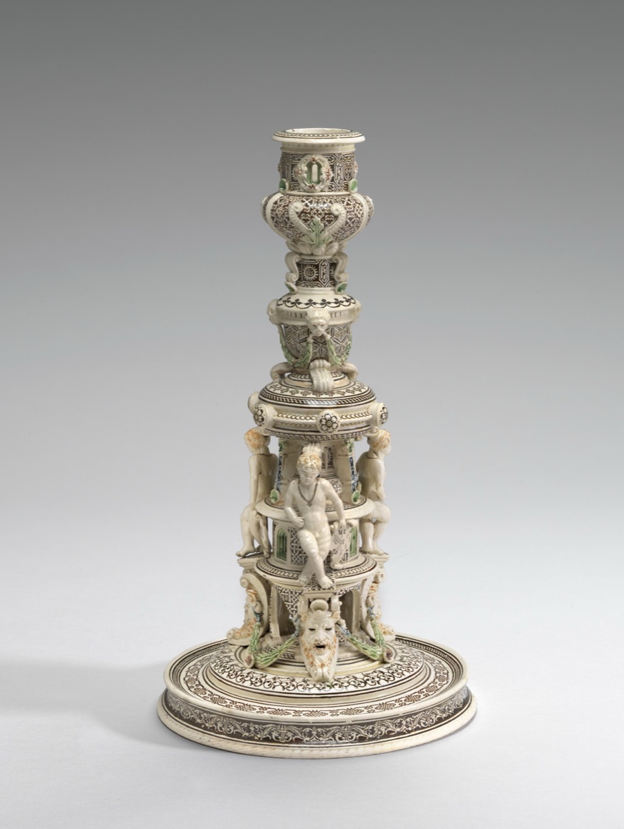 Candlestick — French 16th Century, probably Saint-Porchaire (Deux-Sevres), or Paris region