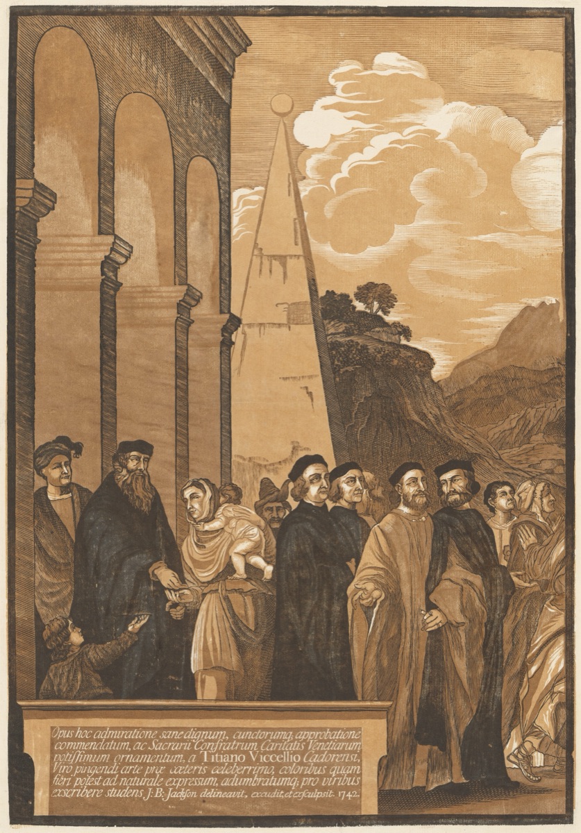 Presentation of the Virgin in the Temple (Left Panel) — John Baptist Jackson, after Titian
