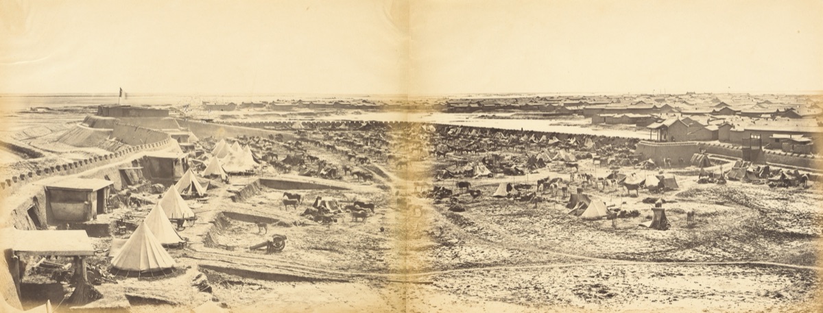 Interior of Pehtang Fort Showing Probyn's Horse, August 1, 1860 — Felice Beato