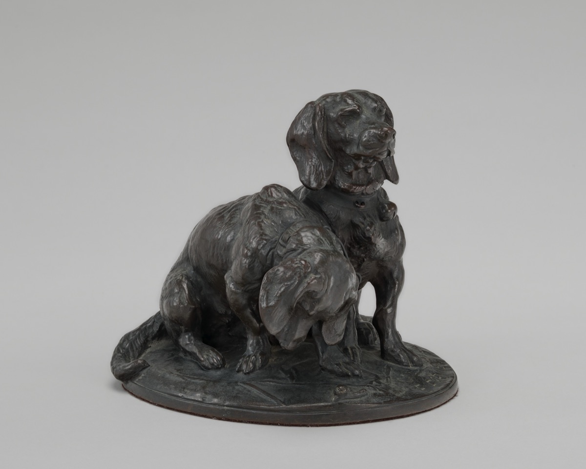 Two Seated Basset Hounds — Emmanuel Fremiet