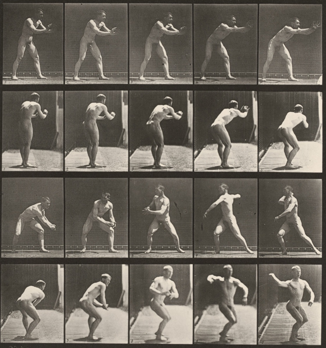 Plate Number 282. Baseball, catching and throwing — Eadweard Muybridge