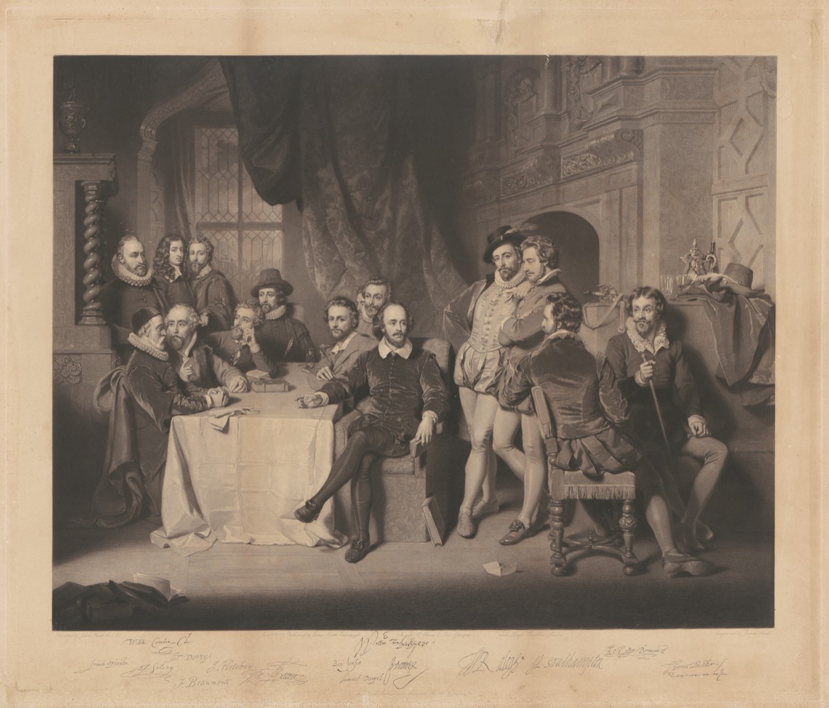 Shakespeare and His Contemporaries — James Faed, after John Faed