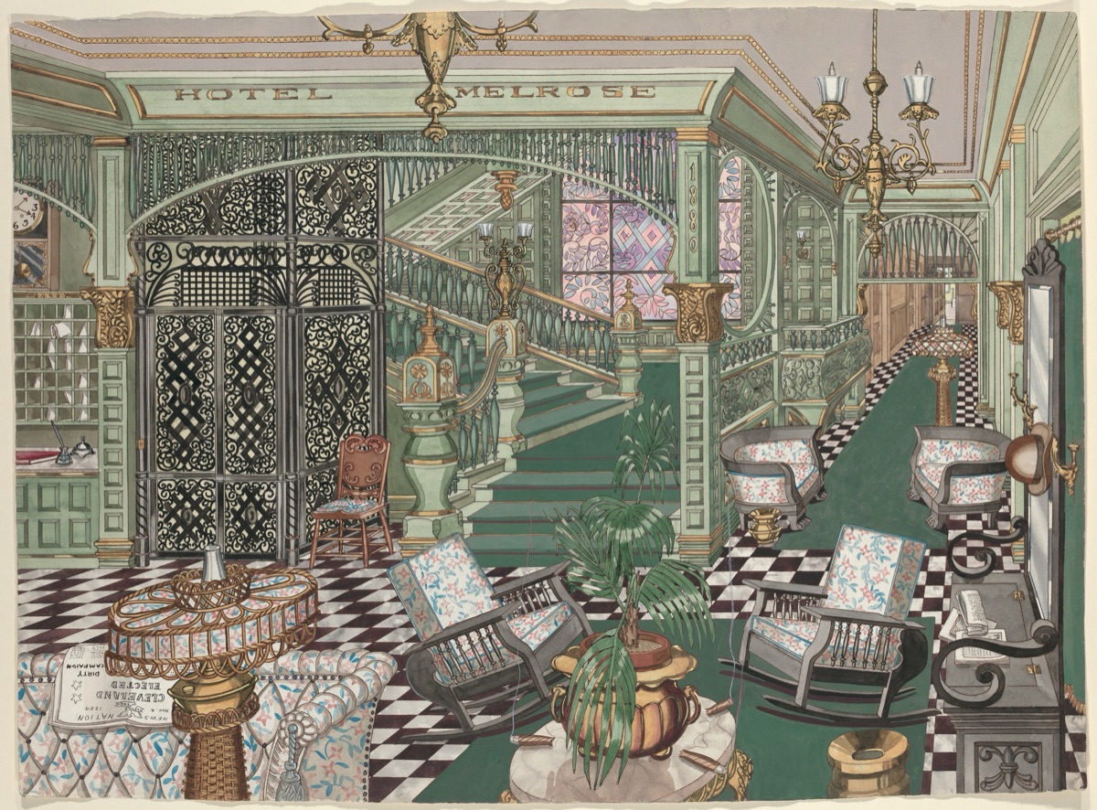 Hotel Melrose Lobby, 1880 — Perkins Harnly