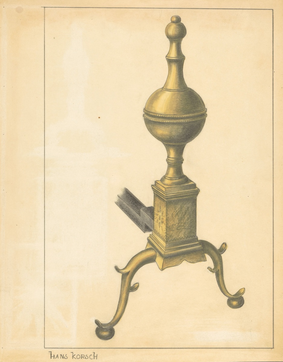 Andiron (one of pair) — Hans Korsch