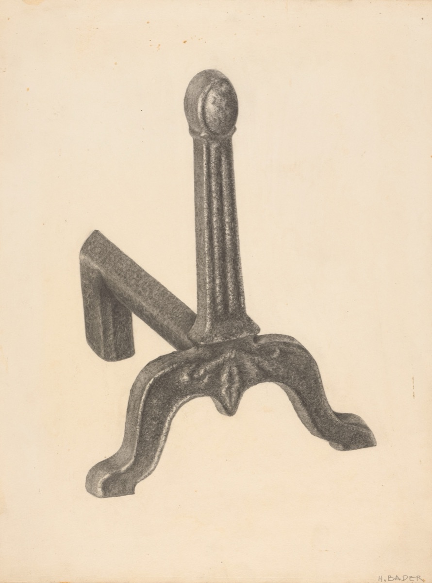 Andiron (one of pair) — Herman Bader