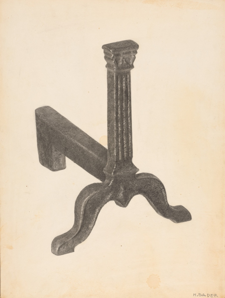 Andiron (one of pair) — Herman Bader