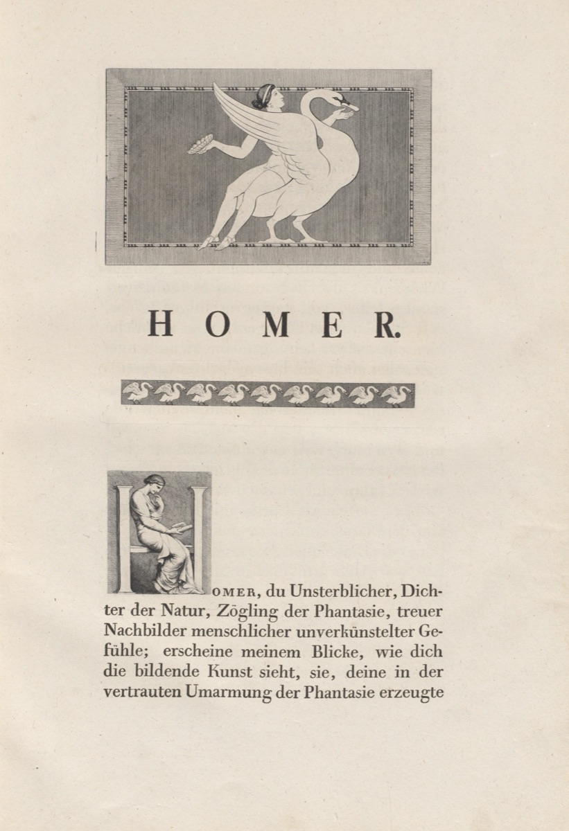 Homer Nach Antiken Gezeichnet — Johann Heinrich Wilhelm Tischbein for authors Homer and Christian Gottlob Heyne