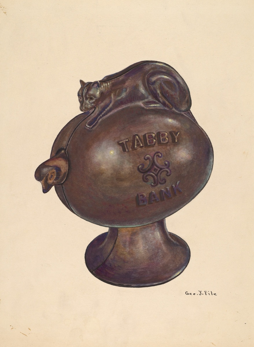 Toy Bank: Tabby Cat — George File