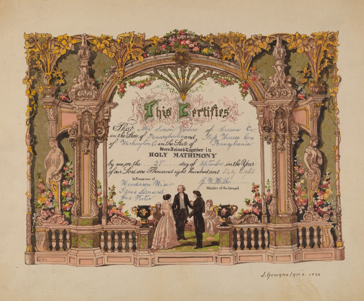 Marriage Certificate — J. Howard Iams