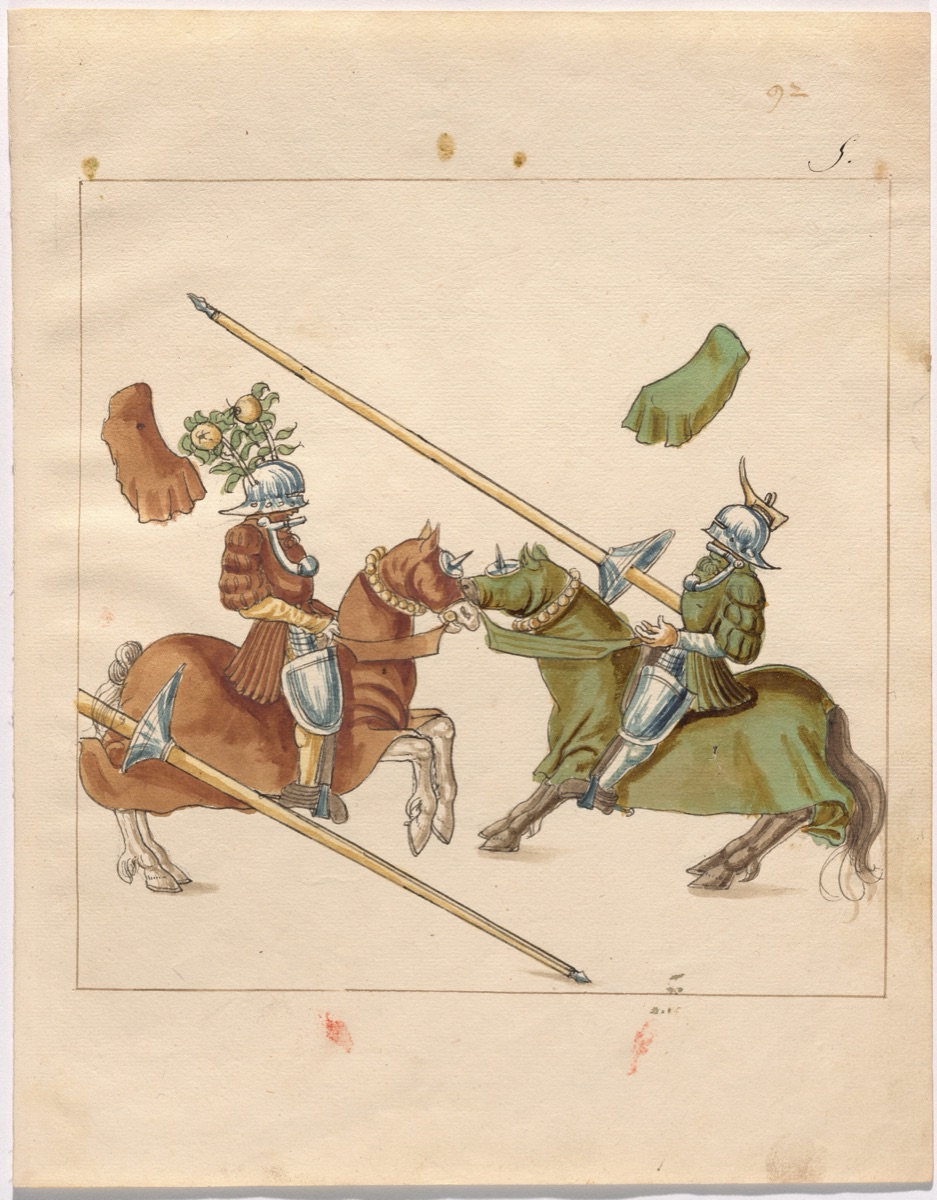 Mock Joust of War with Flying Shields and Without Bevors — German 16th Century