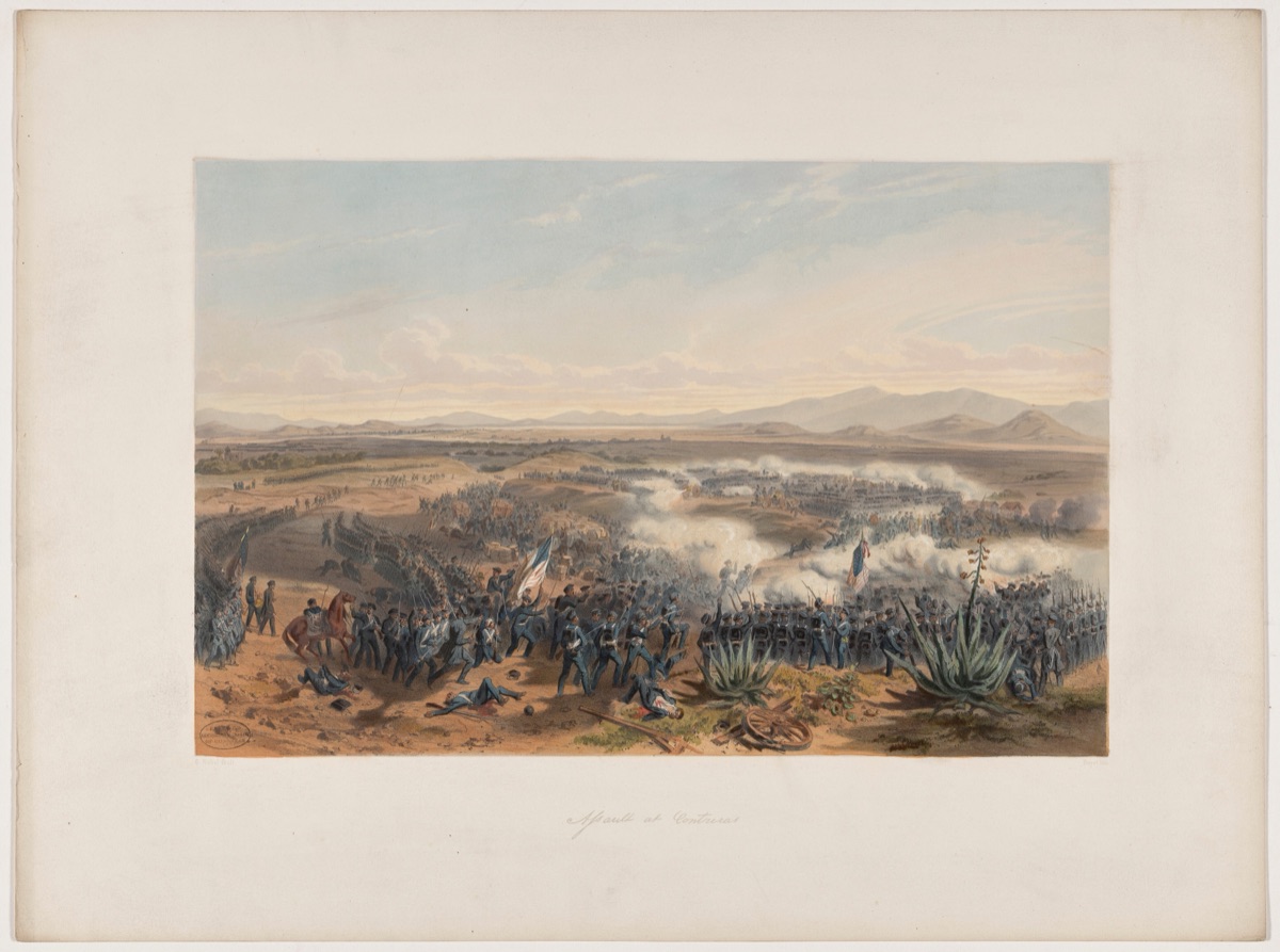 Assault at Contreras — Adolphe-Jean-Baptiste Bayot, after Carl Nebel
