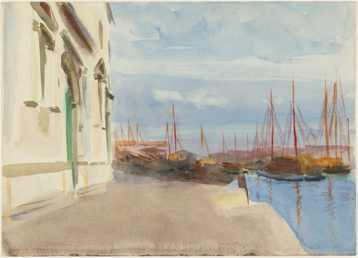 Quayside Scene with Church — Emily Sargent