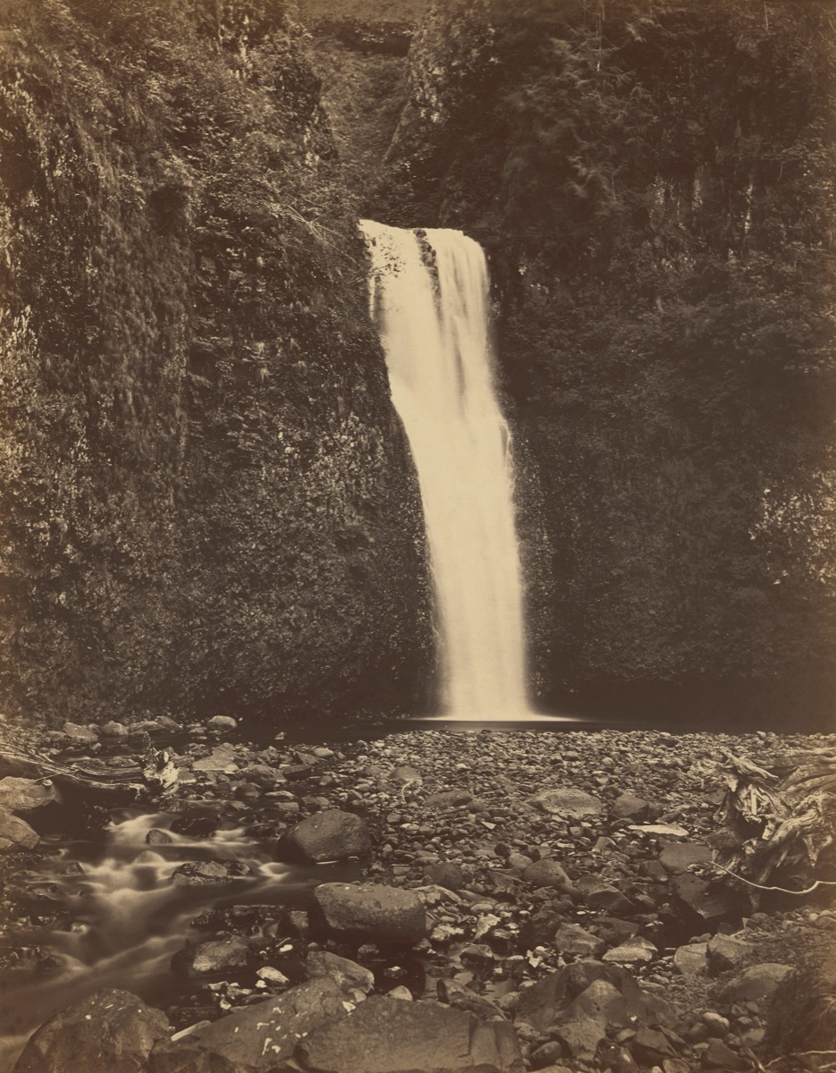 Lower Multnomah Falls, Columbia River — Carleton E. Watkins
