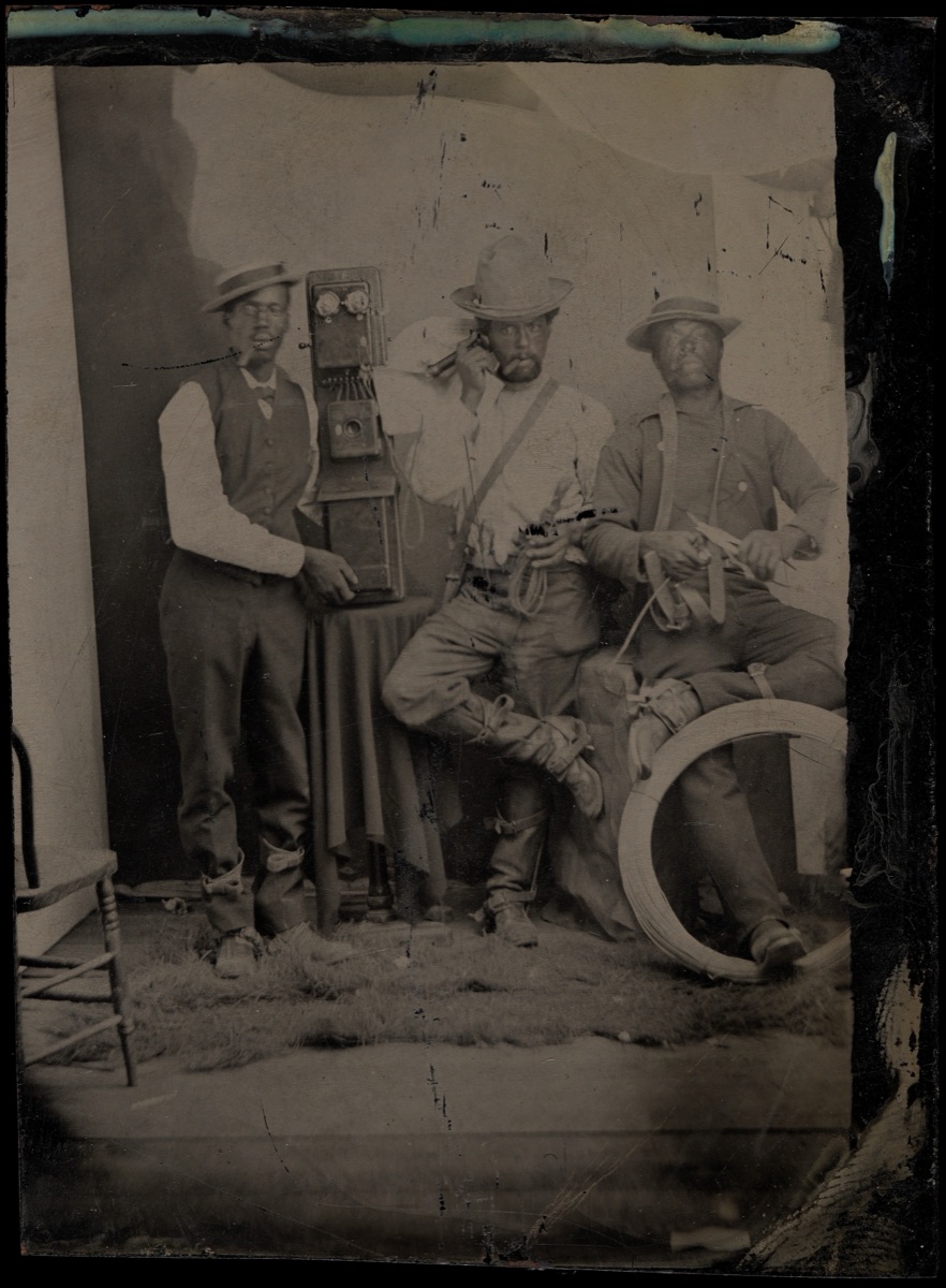 Portrait of Men with Telephone Equipment — American 19th Century