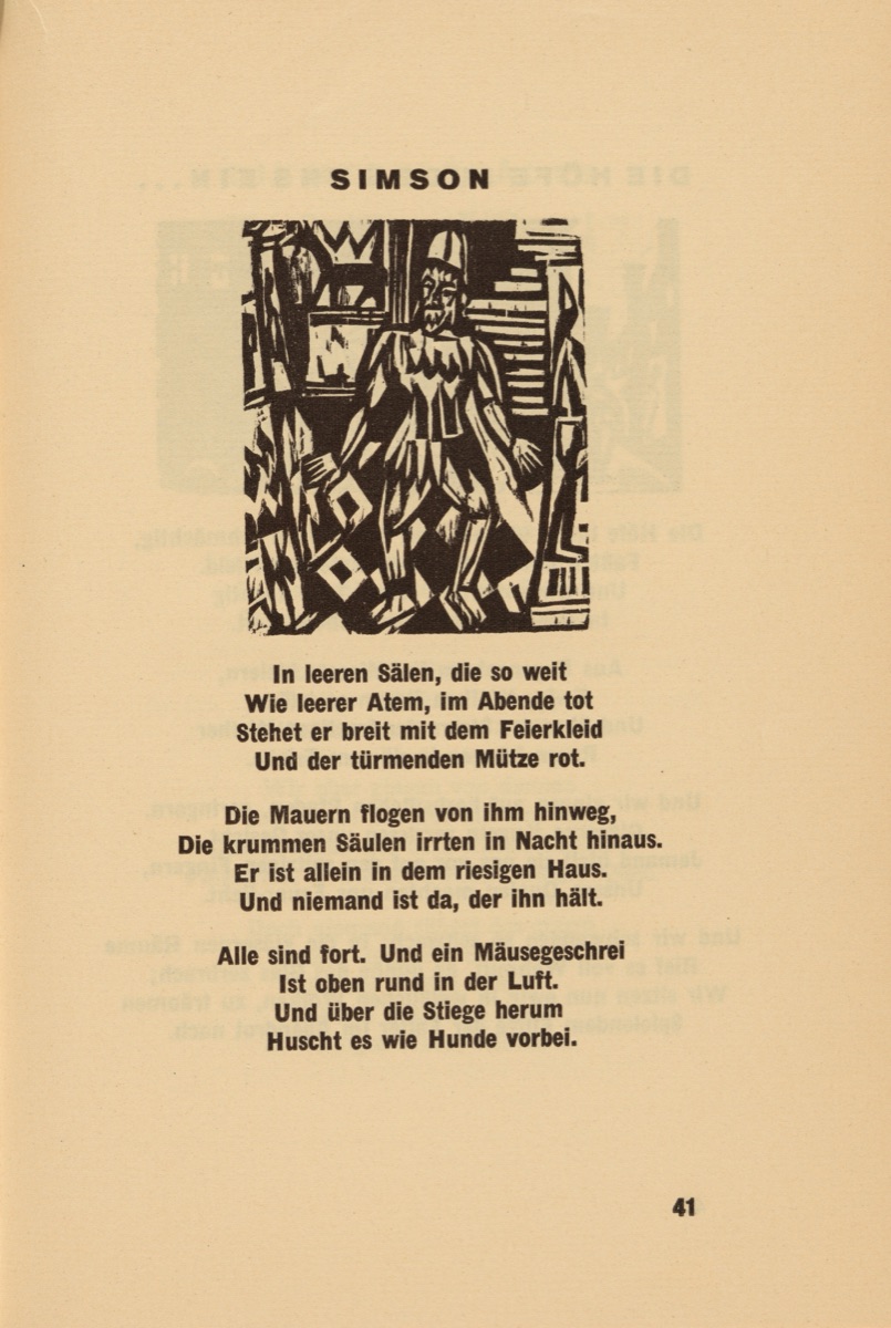 Simson (headpiece, page 41) from Georg Heym: Umbra Vitae (Georg Heym: The Shadow of Life) — Ernst Ludwig Kirchner