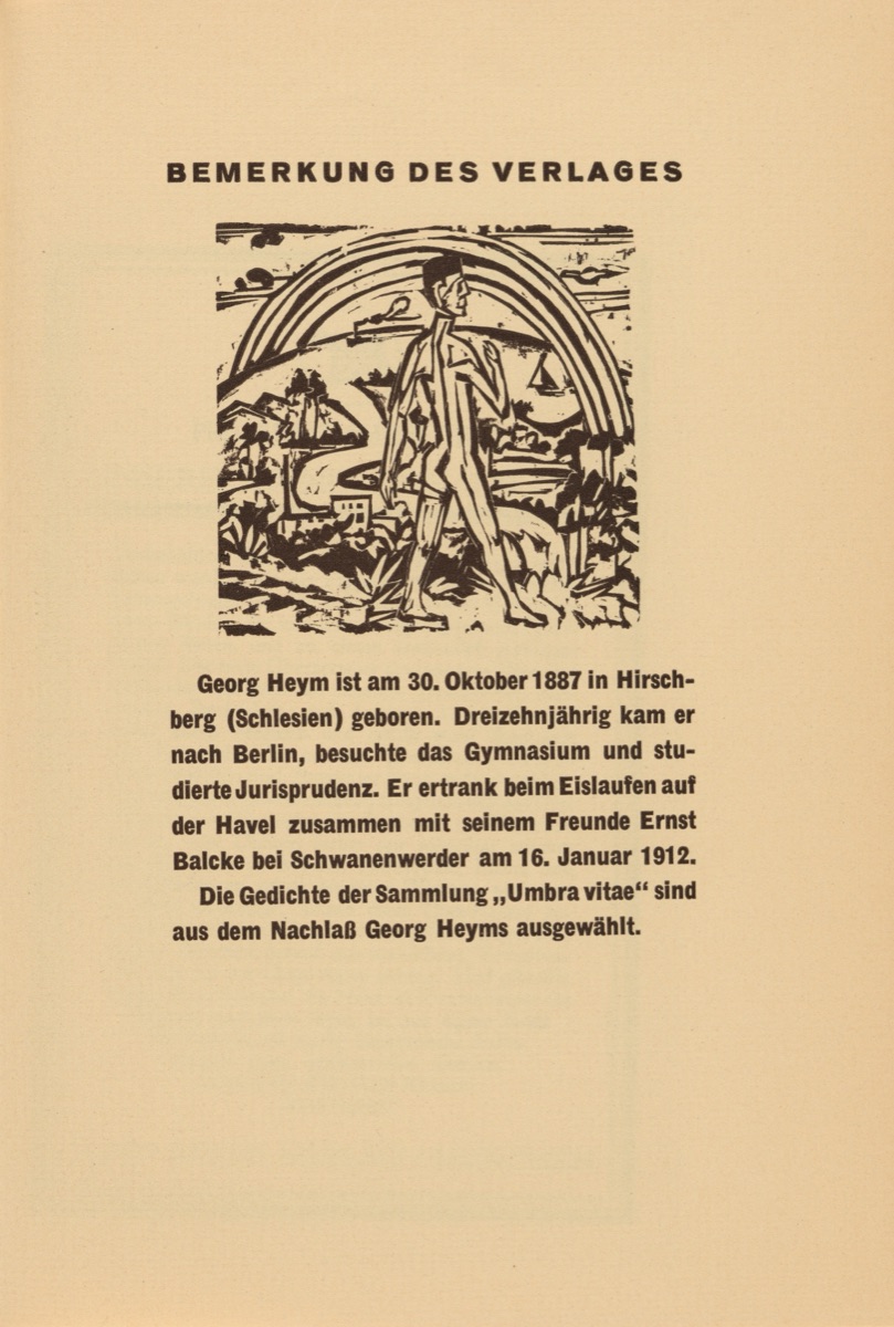 Akt vor Landschaft (Nude in the Landscape) (headpiece, page 63) from Georg Heym: Umbra Vitae (Georg Heym: The Shadow of Life) — Ernst Ludwig Kirchner