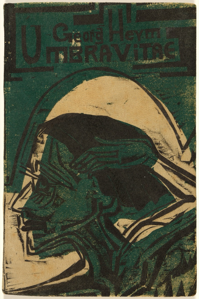 Bucheinband (cover) from mock-up of Georg Heym: Umbra Vitae (Georg Heym: Shadow of Life) — Ernst Ludwig Kirchner