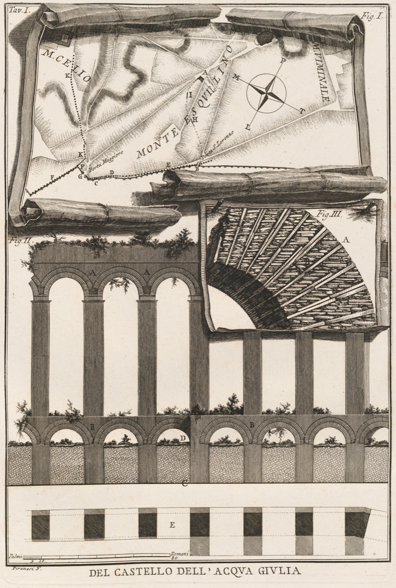 Lapides Capitolini; Le Rovine dell Castello dell'Acqua Giula; Antichità di Cora — Giovanni Battista Piranesi
