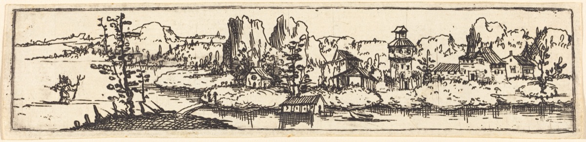 River Landscape with Saint Christopher — Augustin Hirschvogel