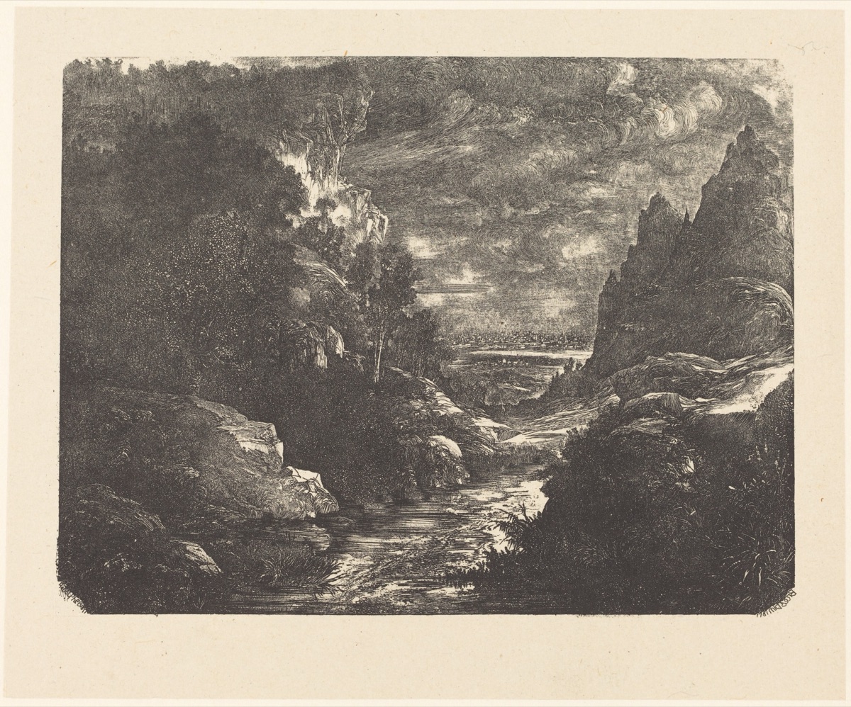 The Stream in the Gorge — Rodolphe Bresdin