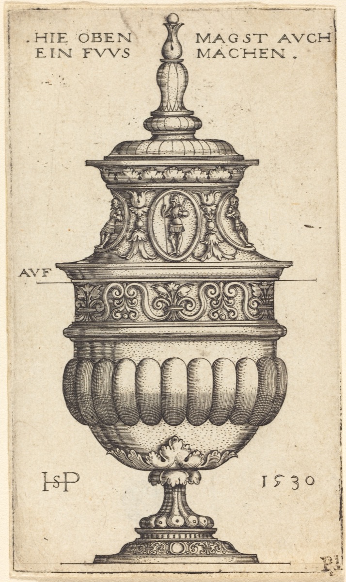 Double Goblet with Oval Medallions of Knights — Sebald Beham