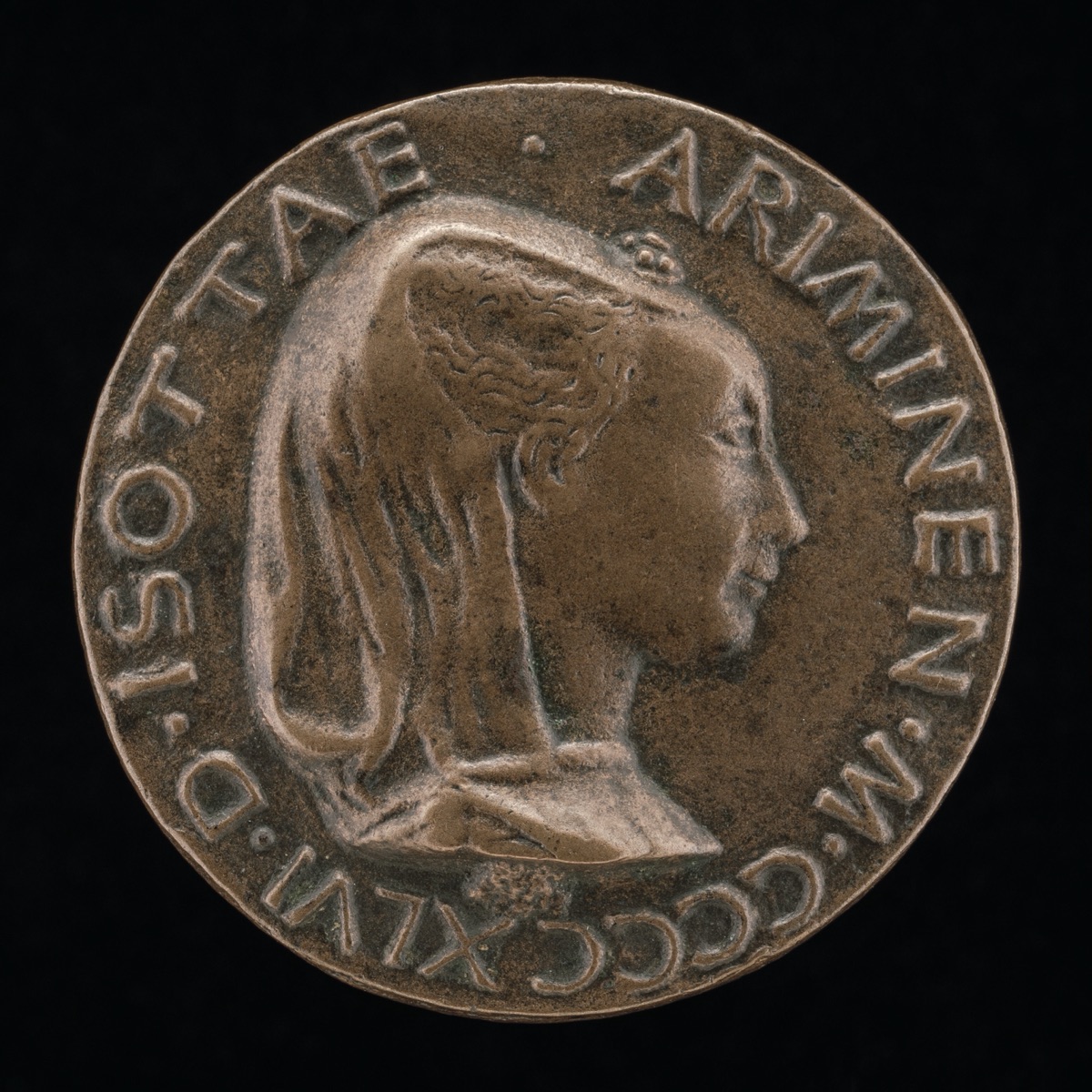 Isotta degli Atti, 1432/1433-1474, Mistress 1446, then Wife after 1453, of Sigismondo Malatesta [obverse] — Matteo de' Pasti