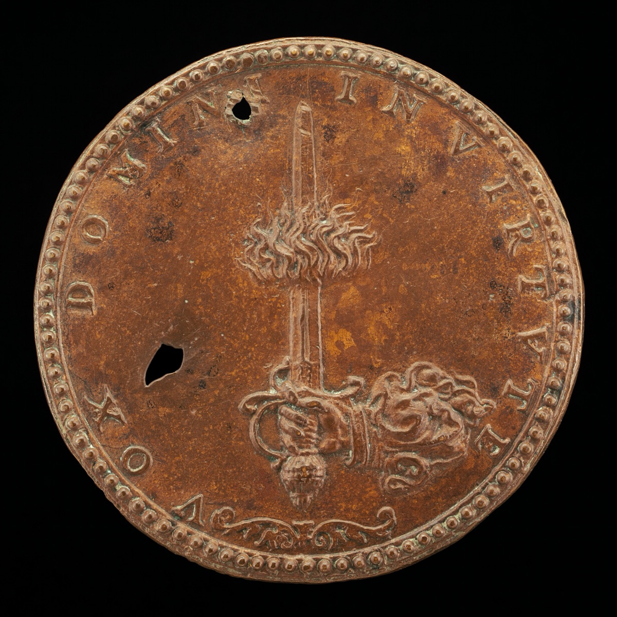 Hand Issuing from a Cloud, Holding a Flaming Sword [reverse] — Pastorino de' Pastorini, called Pastorino da Siena