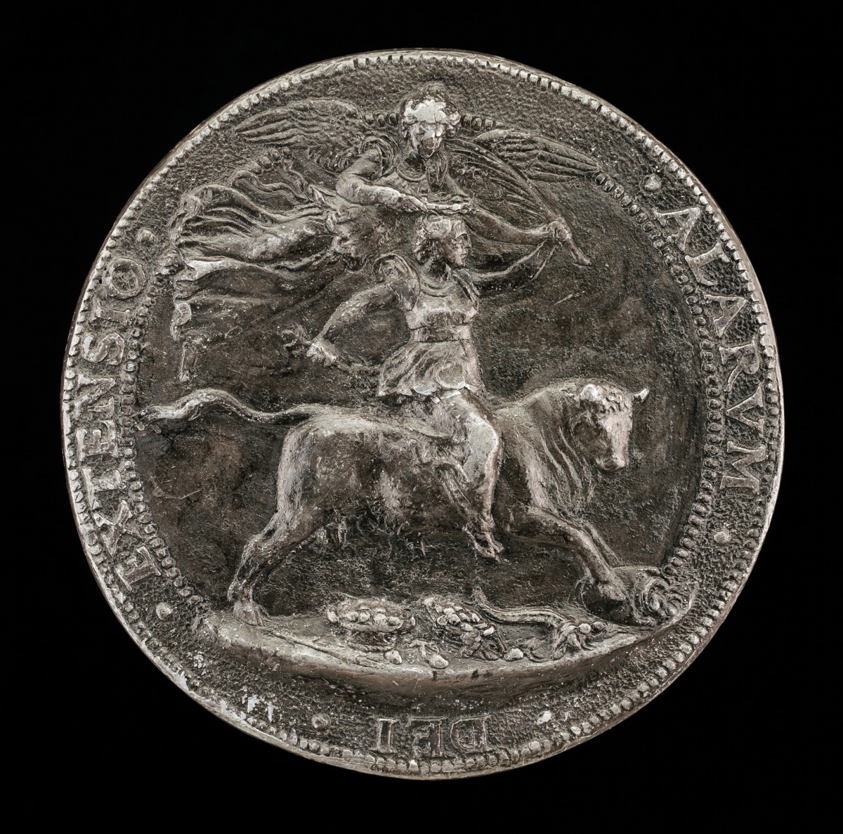 Female Figure Riding a Bull, Being Crowned by Victory [reverse] — Antonio Vicentino