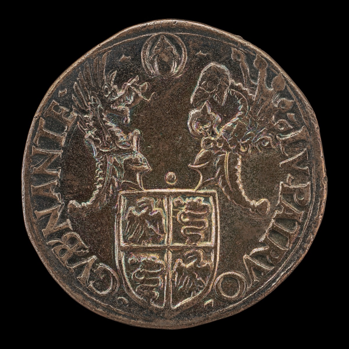 Shield with Two Crests [reverse] — Milanese 16th Century