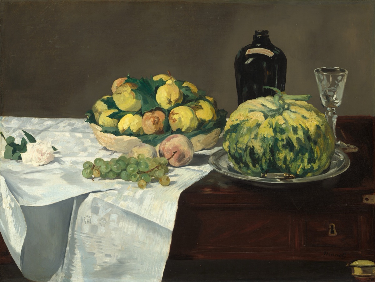 Still Life with Melon and Peaches — Edouard Manet