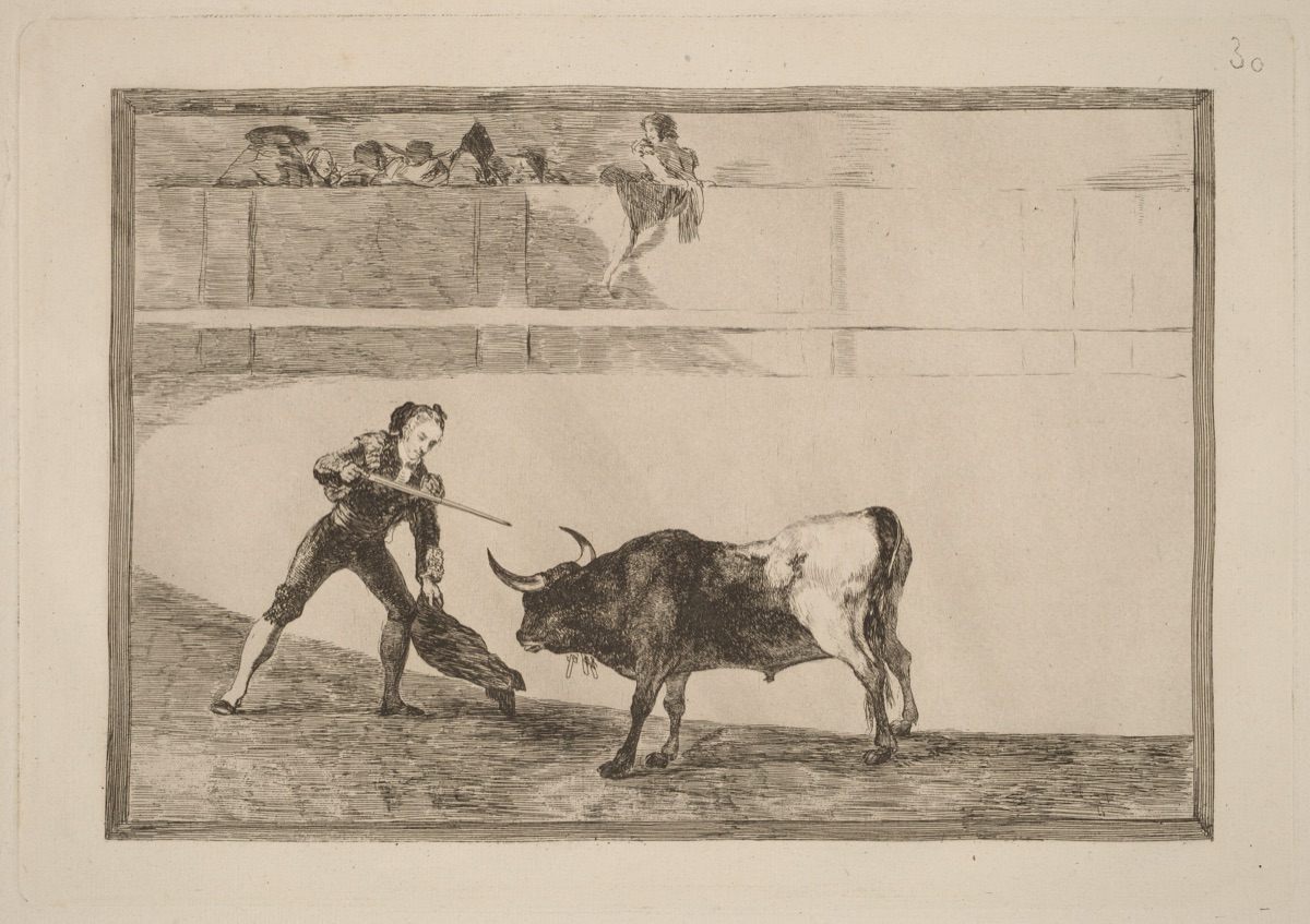 Pedro Romero matando a toro parado (Pedro Romero Killing the Halted Bull) — Francisco Goya