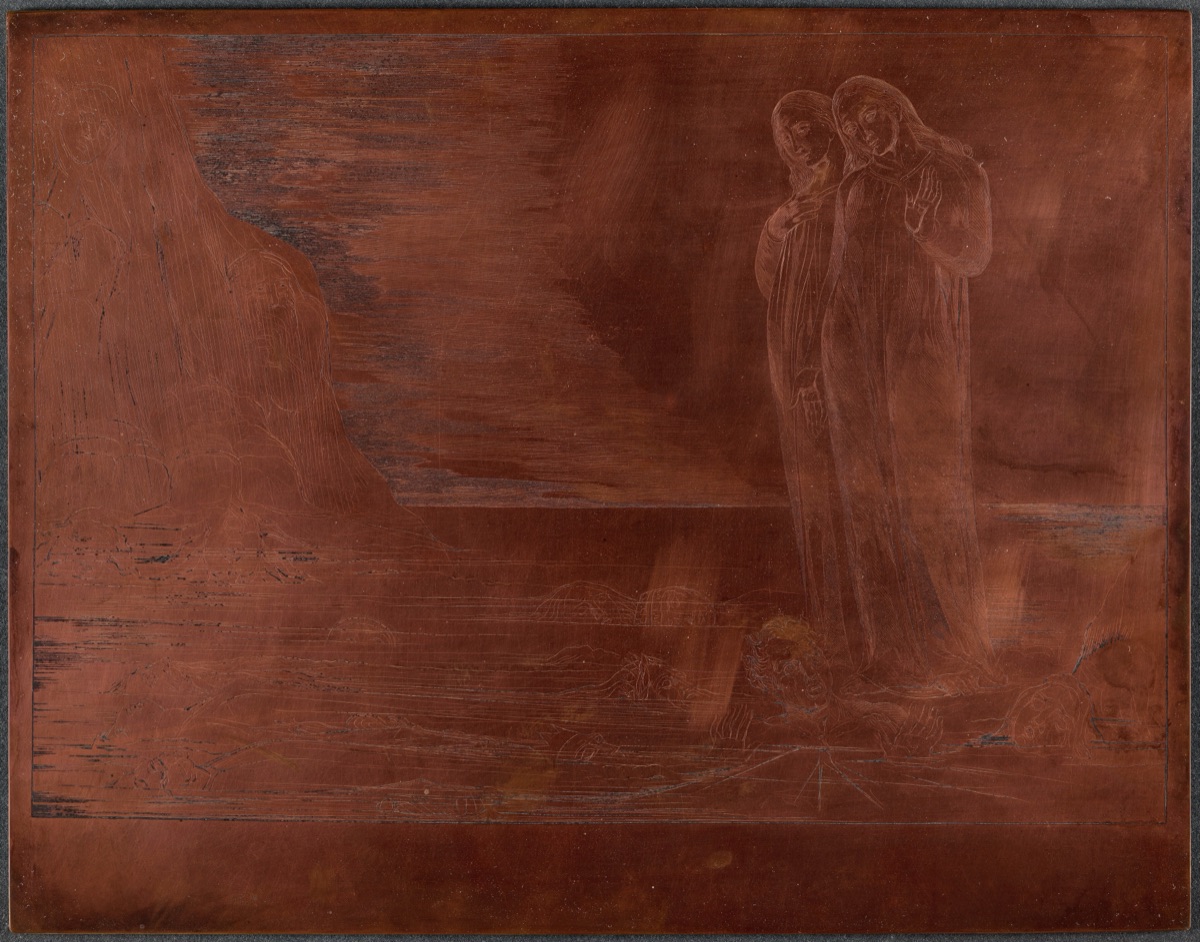 The Circle of the Traitors; Dante's Foot Striking Bocca degli Abbate — William Blake