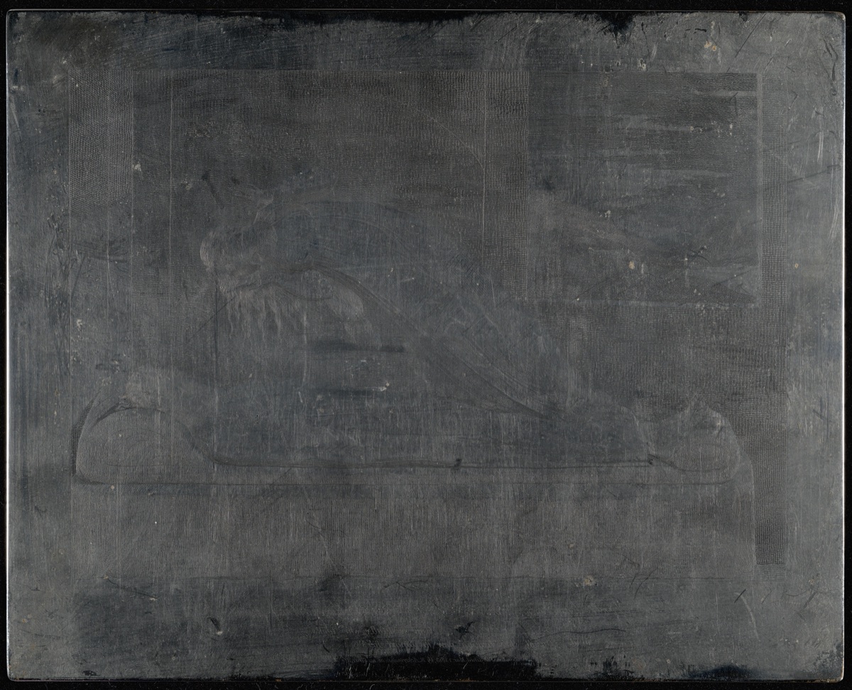 The Soul hovering over the Body reluctantly parting with Life — Luigi Schiavonetti after William Blake