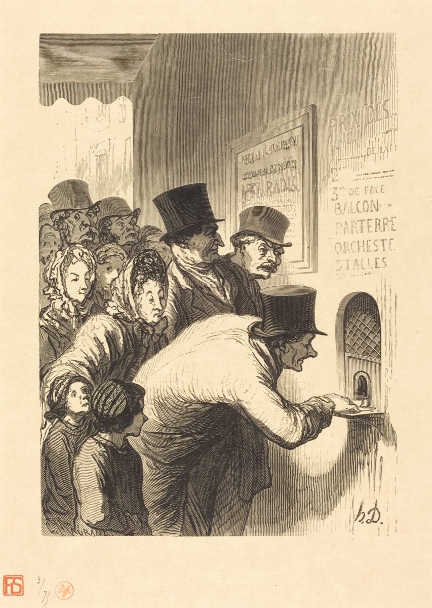 Un Guichet de théâtre — Charles Maurand after Honoré Daumier