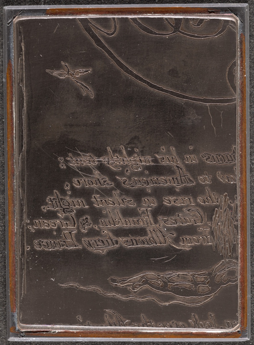 Electrotype plate made from fragment of Blake's cancelled plate for "A Prophecy" — artist after: William Blake; after William Blake