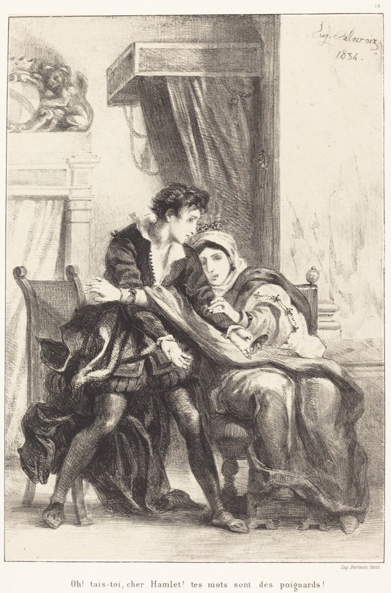 Hamlet and the Queen (Act III, Scene IV) — Eugène Delacroix