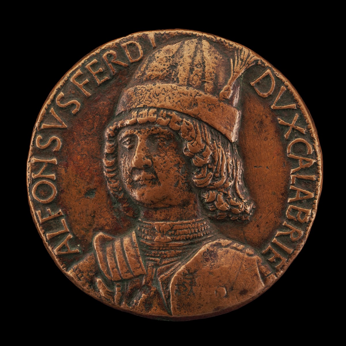 Alfonso II of Aragon, 1448-1495, Duke of Calabria 1458, afterwards King of Naples 1494-1495 [obverse] — Andrea Guacialoti