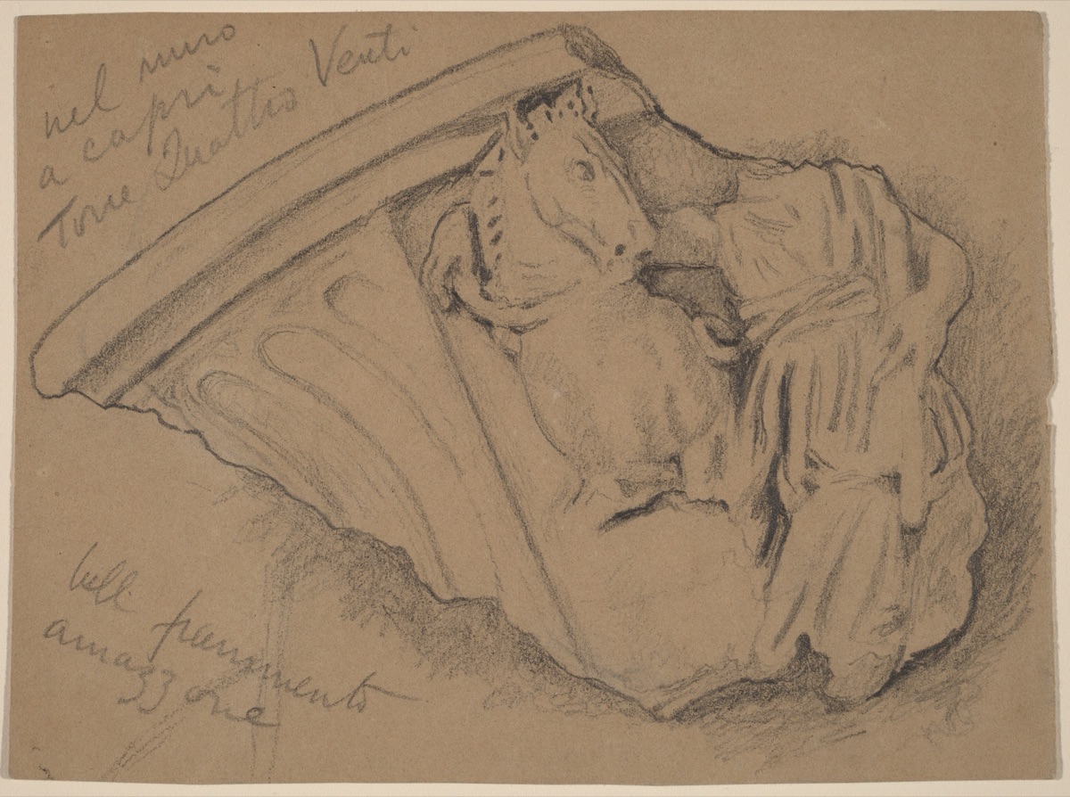 Sketch of a Fragment from a Wall in Capri — Elihu Vedder
